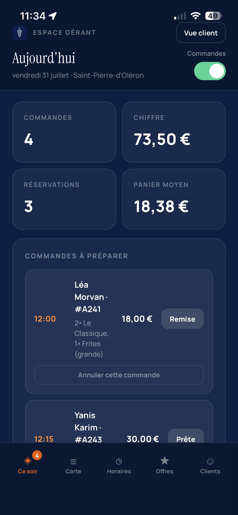 Blü Kebab — écran 3